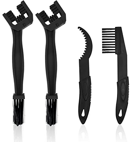 4Stück Pinsel schwarz Fahrrad Ketten Reinigungsbürste Fahrradbürstenset Motorradketten Reiniger Für MTB Motorrad Fahrrad Kette Reifen Kettenrad Eckfleck Schmutz Sauber Kettenreinigungsgerät