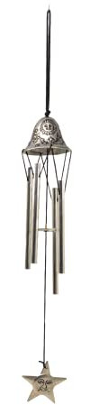SusggO Carrillon de Viento de Metal. Llamador de Viento Timbre de Viento Campanas de Viento Jardin Ventana Puerta hogar Relajacion Decoracion, Hecho a Mano, Artesania (35CM Metal Estrella)