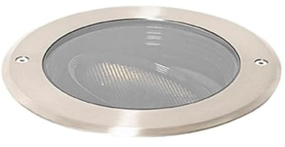 Qazqa Modern außen Bodenstrahler, Bodeneinbaustrahler für den Garten - Delux Honey - Silber Farbe, max. 50W, Geeignet für LED, 20cm, IP65, Rund
