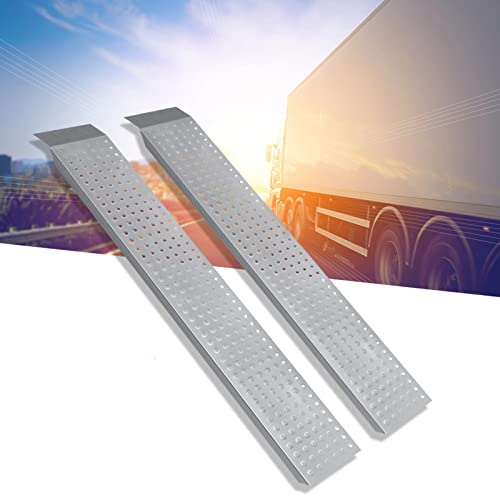 YARDIN Auffahrrampe Auto Auffahrrampen für Anhänger 2 Stück 135×23×4,5CM Silber Stahl Motorrad Rampe Für den täglichen Gebrauch Geeignet, Rampen Sind Zum Beladen geeignet(Max. Belastung 400kg)