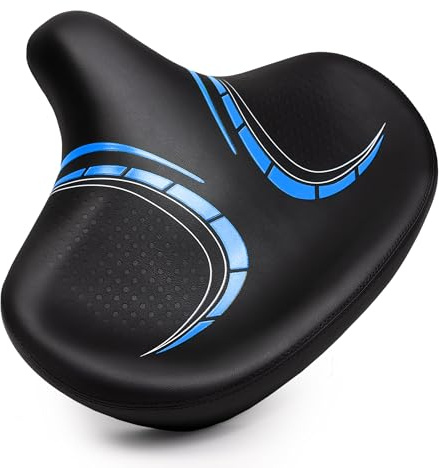CDYWD Übergroßer Fahrradsattel Herren & Damen - Bequem, Weich, Extra Breit, Ergonomisch, Polster Fahrrad Sattel - Universal Ersatz Fahrradsitz, für Mountainbike, Cityrad, Ebike, Heimtrainer