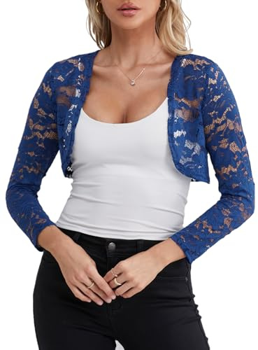 fuinloth Bolero Donna Elegante Pizzo Matrimonio Corto Cerimonia Serale