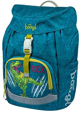Baagl Schulranzen für 1. Klasse Jungen, Airy Schulrucksack, Ultraleicht Schule Tasche Kinder, Schultasche, Grundschule Ranzen (T-REX)