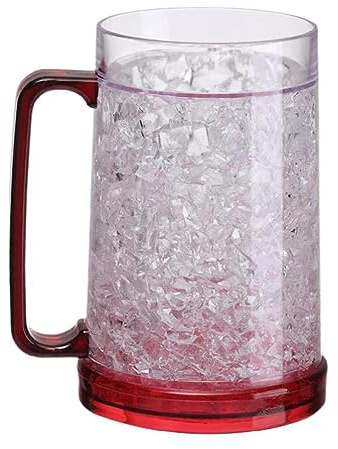 Taza de cerveza helada de doble pared para congelador, taza de cerveza helada, vasos de vino, congelador, taza de cerveza helada