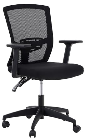 ALPHA HOME Bürostuhl Ergonomischer Schreibtischstuhl Höhenverstellbar | Drehstuhl Ergonomisch Computerstuhl mit Verstellbarer Lendenwirbelstütze, Armlehne,Wippfunktion bis zu 160kg belastbar