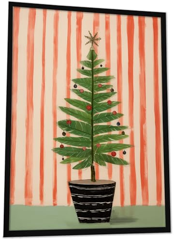 JUHMI Xmas Poster, A3 (30x42 cm) Deko mit Spruch zu Weihnachten, Wohnzimmer Wanddeko, Schlafzimmer, Küche Dekoration mit und ohne Rahmen, Weihnachtsbaum Im Topf