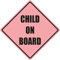 Pink Child On Board Car Safety Vinyl Car Sticker Sign Girl Baby 150mm by 150mm