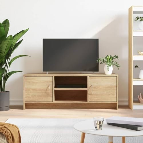 THOYTOUI TV-Schrank, TV möbel Sideboard TV Aufsatz Kommoden Mit Stauraum Geeignet für Küche Wohnung Hotel Büro Sonoma-Eiche 102 x 30 x 37.5 cm Holzwerkstoff