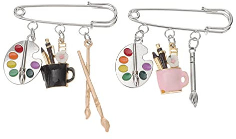 OATIPHO 6pièces Broches Forme De Pinceau Set De Accessoires De Vêtements Chic Pour Artistes Pour Écharpes Et Vêtements Decoratifs