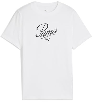 PUMA ESS Script tee G, Camisetas Niñas, PUMA White,