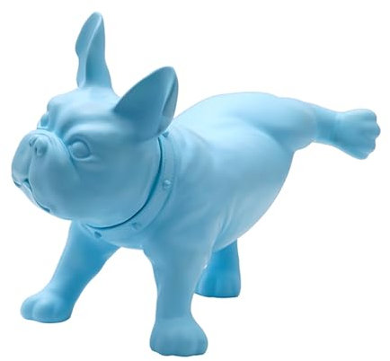 Schaufensterpuppe Realistische Hundemodell-Schaufensterpuppe, Niedliche Französische Bulldoggen-Statue-Skulptur, Dekoratives Ornament für Drinnen und Draußen für Den Schreibtisch im Wohnzimmer(Blue)