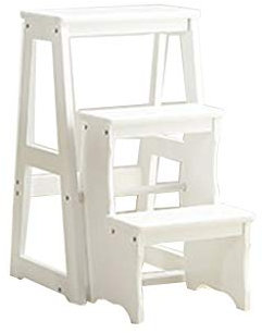 Tritthocker Zweistufiger Fußhocker, Dreistufiger Leiterhocker Die Lobby Wohnzimmer Küche Trittleitern Holzleiter e Mehrzweckleiter e Haushaltsleiter/Weiß / 29 X 57 X 64 cm