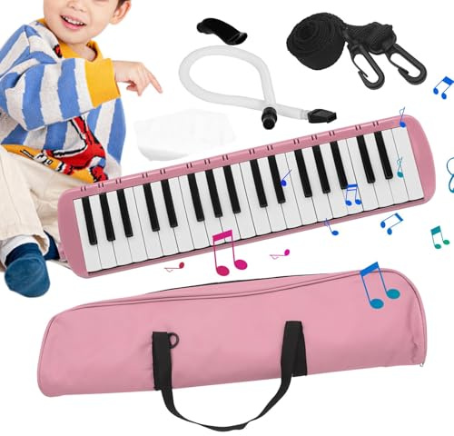 Melodica mit 37 Tasten, Melodica-Spielzeug mit 37 Tasten | lustiges Luftpiano, Melodica-Instrument mit geblasener Tastatur, Musikinstrument mit Lufttastatur, tragbar, für Anfänger