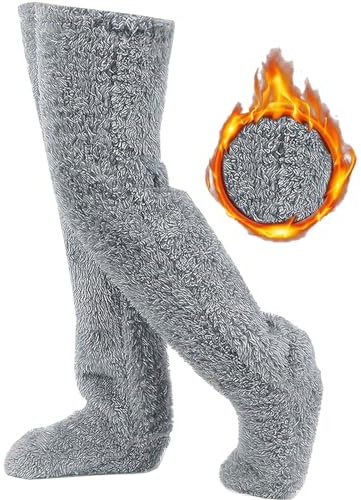 Plysch Overknee strumpor fluffiga, damer plysch Overknee strumpor, plysch tofflor strumpor päls långa benvärmare för kvinnor, mysiga strumpor damer vinter varma strumpor, strumpor för vinter hem sömn,