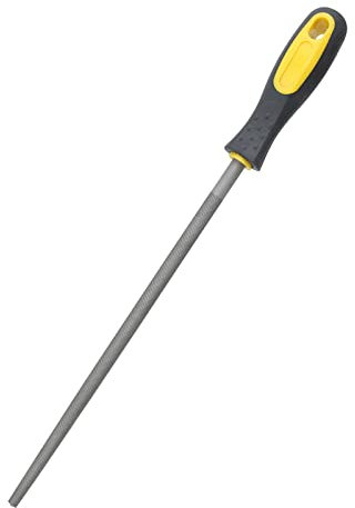 KIMISS Lima Manual con de 10 Pulgadas - Lima Redonda para Metal, Madera y Plástico - Herramienta de Ingeniería de Acero Duradera para Proyectos de Bricolaje de Precisión (Lima Redonda