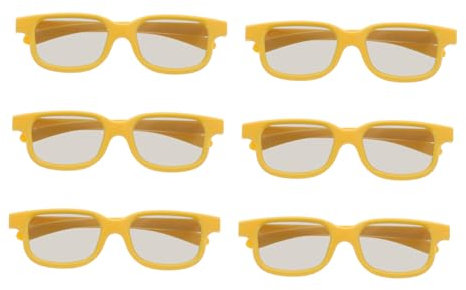 Toyvian 6piezas Gafas para Cine y Viaje Unidades De Plástico Visión Estereoscópica Adultos Compatible Computadora Televisión Proyector
