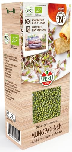 Sperli Keimsprossen Saat Mungbohnen 85029, Keimsprossensaat | Schnelle Ernte in 3–5 Tagen, proteinreich, für Microgreens & Küche, ganzjährig anbaubar