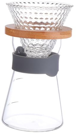 Cabilock 2 Pezzi Caffettiera Vetro Trasparente con Filtro Riutilizzabile per Caffè Manuale e Tè Resistente e Facile da Pulire per Preparazioni Artigianali