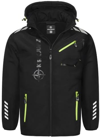 Kirkjubøur® Herren SOFTSHELLjacke 10.000 mm Wassersäule mit Kapuze und Fleecefutter, atmungsaktiv und wasserabweisend