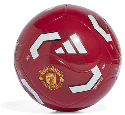 adidas Unisex - Adulto Manchester United Home Club Recreation Ball, mufc red/white, 5