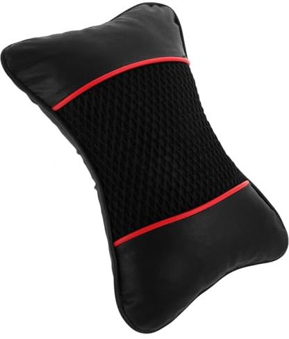 HANABASS Oreiller Cervical pour Dormir en Cuir Synthétique et Polyester Respirant, Coussin Appui-tête Voiture Confortable Design Élégant pour Voyage et Repos