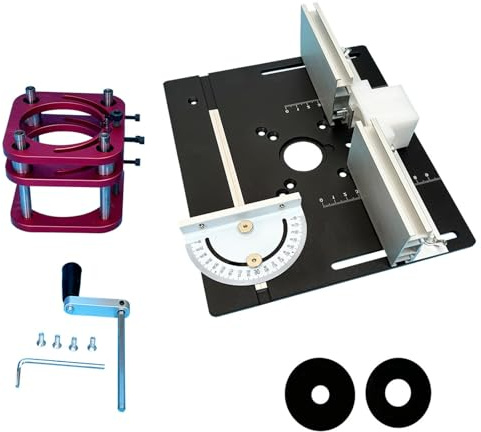 Precisione Legno Router Ascensore Set per 64 66mm Motori Plunge Base Meccanismo Piastra Da Tavolo Alluminio Stazioni di Lavorazione Del Legno Router Tavolo Ascensore con Piastra Inserto