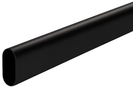 SOTECH garderobsstång oval 30 x 15 mm L: 1000 mm stål svartbelagd garderobsstång klädstång