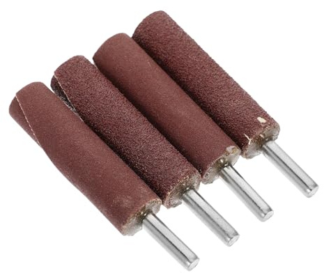 HOMSFOU 4 Pièces Tambours de Ponçage Cylindriques Tige 6 MM Accessoires pour Outils Rotatifs Roues à Lamelles Grandes Tailles Embouts de Polissage pour Métal Bois Plastique
