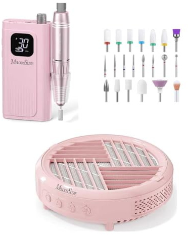 MelodySusie SC300F Nagelfräser + Hpro Staubabsaugung für Nägel + 21 Stück Nagelfräser Aufsätze