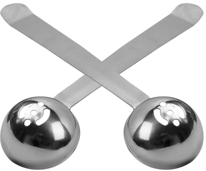 SHOWERORO Cucharas Ranuradas para Cerezas y Aceitunas de Acero Inoxidable, Mango Ergonómico Largo, 2 Unidades, Ideales para Bares y Fiestas