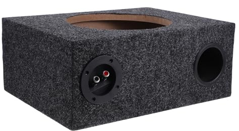 LALADEFIEE Caisson de Caisson de Basses 10 Pouces pour Voiture, Boîte Vide Ultra-Plate en Bois MDF, Compatible Subwoofer Véhicule, Accessoire Audio pour Installation Automobile, Coffre