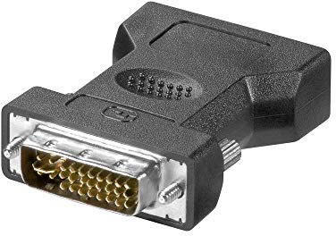 Goobay 68030 Adattatore Analogico DVI-I/VGA, Dorato, Nero
