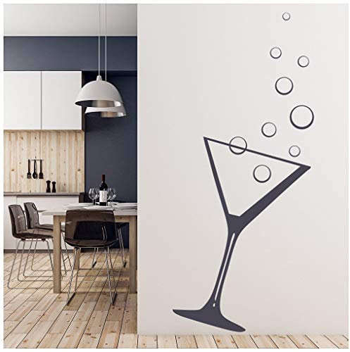 azutura Cocktail Glass Martini Glass Wall Sticker available in 5 Sizes and 25 Colours Moss Green