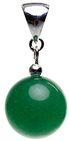 Anhänger aus Jade Kugel grün & 925 Silber Edelstein Kettenanhänger Halsschmuck Damen