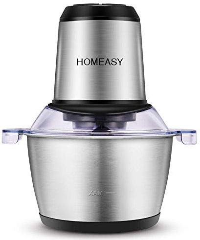 HOMEASY Electric Food Chopper, 2L Stainless Steel Meat Grinder, 4 Blades
