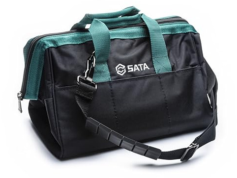 SATA ST95181 Bolsa de herramientas portátil con construcción impermeable y múltiples bolsillos interiores y exteriores para almacenar y organizar herramientas