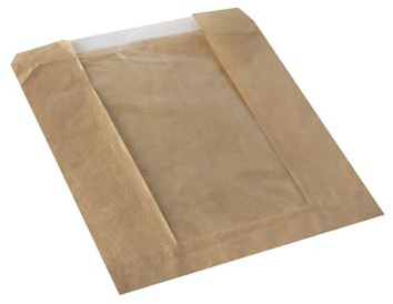 Papstar – 1 x 1000 Beutel für Gebäck, mit Fenster aus PLA, 18 cm x 21,5 cm, Braun
