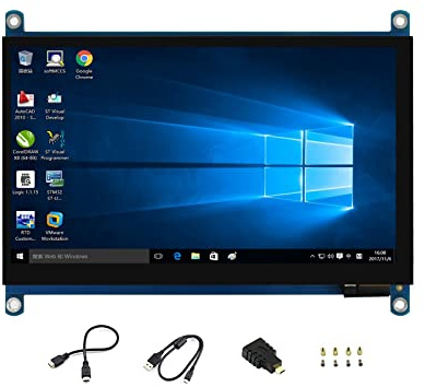 IBest 7inch QLED Quantum Dot Display 1024×600 Capacitive Touch Screen IPS LCD G+G Toughened Glass Panel with Wider Color Gamut,More Pure Chroma for Raspberry Pi, Jetson Nano