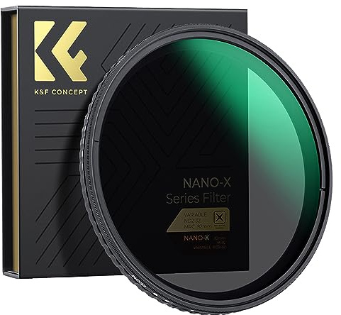 K&F Concept 52MM Variabler Fader ND Filter Neutral Density Variabler Filter ND2 bis ND32 (1-5 Stop) für Kameraobjektiv NO X Spot, Ultra-Slim Multi Layer Nano Coated
