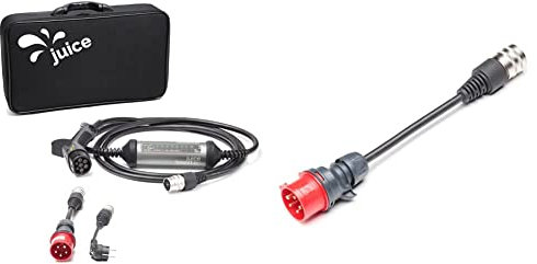 smart Juice Juice Booster 2 Mobile Garage EV Ladegerät mit Adaptern - 32A 3-Phasig, Typ 2 Ladekabel 22kW 1-Phasig EA-JC16 Connector Elektro-Fahrzeug Ladekabel-Stecker CEE16 / 400V 16A