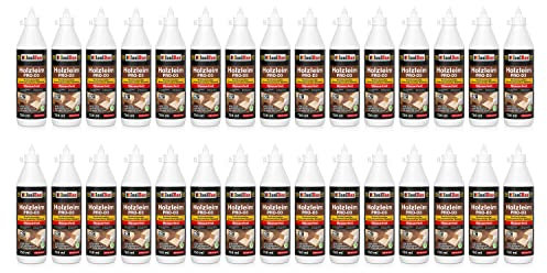Isolbau Holzleim PRO-D3-30 x 750 ml (860 g) Extra starker Holzkleber für alle Holzarten, für Innen & Außen, Wasserfest, Lösemittelfrei