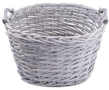 Wickerfield Large Log Basket Grey, Log Baskets for Wood Burner Indoor, Fire Wood Basket, Extra Large Wicker Baskets for Storage for Logs