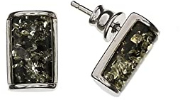 Orecchini in ambra di Artisana, moderni orecchini verdi con ambra, montatura in argento sterling 925/000 rodiato, Argento sterling 925/000 rodiato Ambra baltica, Ambra