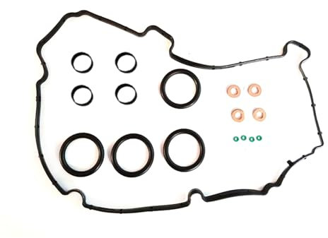 CANTONDZ 1148101 Guarnizione coperchio valvola carburante iniettore Kit guarnizione con rocker copertura guarnizione Compatibile con Ford Fiesta Peugeot Citroen 1.4 Tdci 1148101 2S6Q 6L004 AA