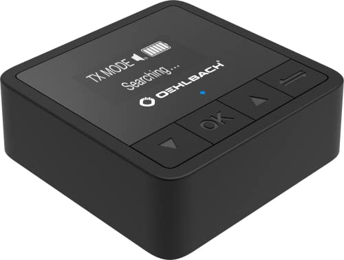 Oehlbach BTR Innovation 5.2 – Bluetooth-sändare och mottagare (sändare/mottagare) i aptX-kvalitet, OLED-skärm, 20 timmars batteritid, 10 m räckvidd, svart