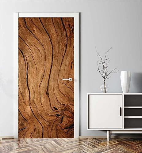 VIRANDA 3D Türtapete Selbstklebend Türposter - HOLZ - Türaufkleber Türklebefolie 86x200cm