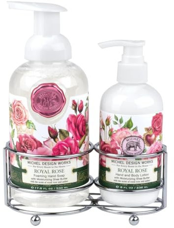 Royal Rose Handcare Caddy Set Hand & Body Lotion + Hand Soap Michel Design Works