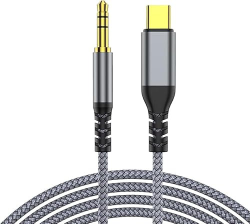Aux to USB C, USB C to 3.5mm Audio Aux Jack Cable Type C to 3.5mm Jack Audio AdapterCompatible with iPhone 15 Pro Max, Samsung Galaxy S23 S22 S21 Ultra S20(1.2M)