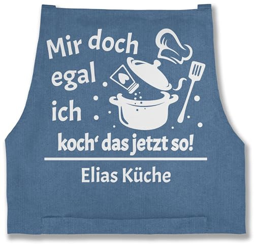 Geschenk mit Namen personalisiert by Shirtracer - Schürze - Kochschürze - Mir doch egal ich koch das jetzt so mit Name
