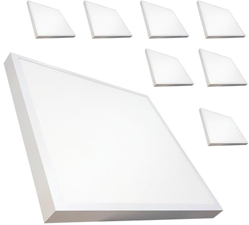 LED ATOMANT 8x Deckenleuchte LED Aufputz 60x60cm 48W CCT 3000-6500K 5500lm | Mit CCT-Farbtemperaturwahlschalter, Treiber inklusive